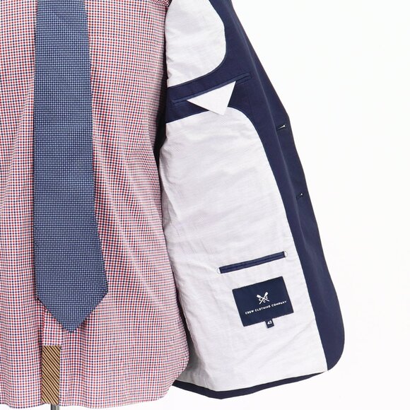 Crew Clothing Company 42R Blue HT 2-Button Sport Coat Blazer Jacket G640 - Picture 10 of 11